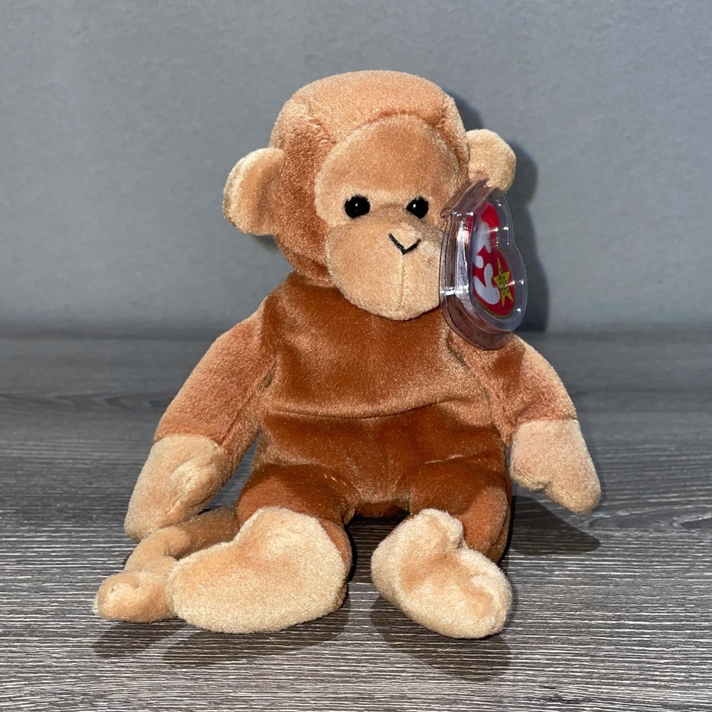 NWT VINTAGE 1995 TY BEANIE BABY Bongo The Monkey Original Animal Plush 8.5”-9”